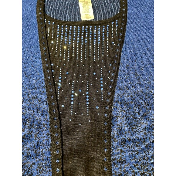 Alfred Dunner Women's Sweater Black/Blue Beaded Sparkle Size Large - Picture 4 of 8